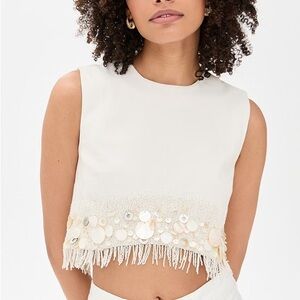 AMUR Antonella Shell Beaded Tank NWT